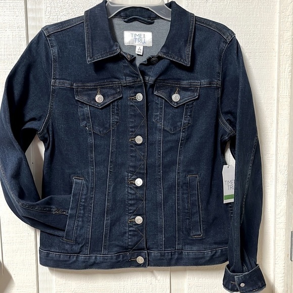 NWT Denim Jean‎ Jacket dark wash size x small - Picture 1 of 3